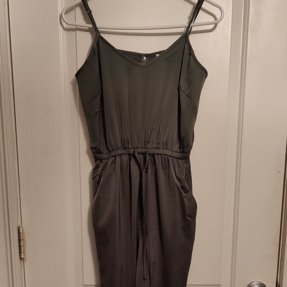 Calvin Klein Pants - Satin olive green jumpsuit